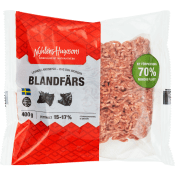 Blandfärs Fetthalt 15% 400g Nyhléns Hugosons.