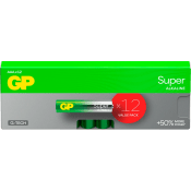 Batteri GP Super Alkaline AAA/LR03 12-pack GP.