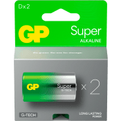 Batteri GP Super Alkaline D/LR20 2-pack GP.