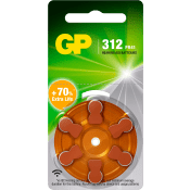 Hörapparatsbatteri GP ZA 312/PR41 6-pack GP.