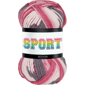 Garn Sport Rosa Ecru Grå 100g Falkgarn.