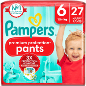 Byxblöjor Premium Protection Pants Strl 6 15+kg 27-p Pampers.