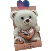 Björn med hjärta i presentbox 15cm 1st Festive.
