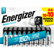 Batteri AA 20-p Energizer Max Plus.