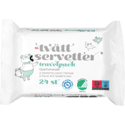 Tvättservetter Oparfymerade Reseförpackning 24-p ICA.