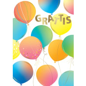 Kort grattis ballonger.