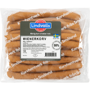 Wienerkorv 58% Kötthalt 1350g Lindvalls.