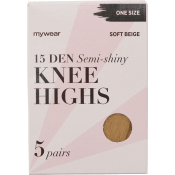 Knästrumpa 5p 15Den Soft Beige Onesize mywear.