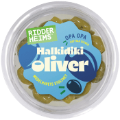 Halkidikioliver i Örtmarinad 160g Ridderheims.