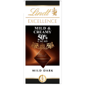Mörk chokladkaka EXCELLENCE Mild & Cream 100g Lindt.