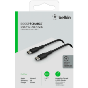 Laddkabel USB-C till USB-C 1m Svart.