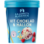 Vit choklad & hallon 500ml Lejonet & Björnen.