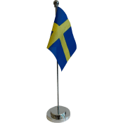 Bordsflagga m silverfot 15cm Festive.