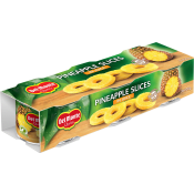 Ananasskivor i juice 3-p 660g Del Monte.