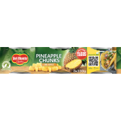 Ananasbitar i juice 3-p 420g Del Monte.
