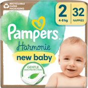 Blöjor Harmonie Strl 2 4-8kg 32-p Pampers.