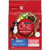 Hundmat Adult Oxe & Ris Medium/Maxi 2.5kg Purina One.