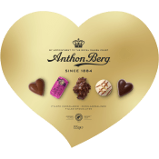 Chokladask Hjärtformad Guldask 155g Anthon Berg.