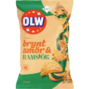 Potatischips Chips Brynt smör/Ramslök 275g Olw.
