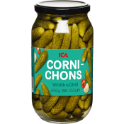 Cornichons Vitlök Chili 650g ICA.