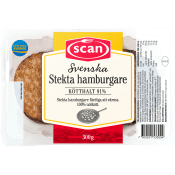 Hamburgare Stekta 91% Kötthalt 300g Scan.
