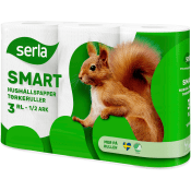 Hushållspapper 3-p Miljömärkt Serla.