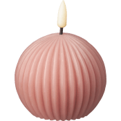 LED boll Rille dusty pink H7cm.
