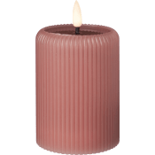 LED Blockljus rille Dusty pink H10cm.