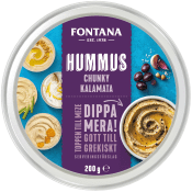 Hummus med Kalamata Oliver 200g Fontana.