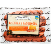 Korv Cheddar & Bacon 300g Hemgården.