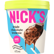 Glass Triple chocolate brownie 473ml Nick´s.
