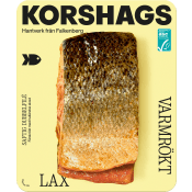 Laxfilé Färsk Varmrökt Dubbel i bit 600g Miljömärkt Korshags.