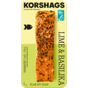 Lax Färsk Varmrökt Lime och Basilika 125g Miljömärkt Korshags.