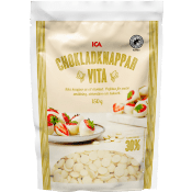 Chokladknappar Vit Choklad 150g ICA.