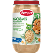 Barnmat Grönsaker med fisk & ärtor 1år 235g Semper.