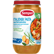 Barnmat Italiensk pasta med fisk & gröna bönor 1år 235g Semper.