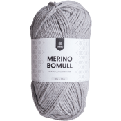 Garn Merino bomull grå 50g Järbo.
