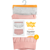 Boxertrosor Enfärgade Rosa/Gråmelange 122/128 2-p Softer Days.