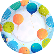 Tallrikar Ballong 8-p Happy Party.