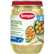 Barnmat Potatis, fisk & ärtor 8m 190g Semper.
