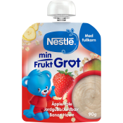 Barnmat Min Frukt gröt äpple, banan & jordgubb 6m 90g Nestle.
