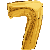 Folieballong Nr 7 Guld Happy Party.