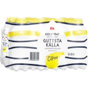 Kolsyrat Mineralvatten Citron 12-pack 33cl ICA.