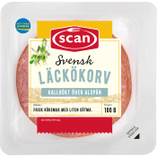 Läckökorv Skivad 100g Scan.
