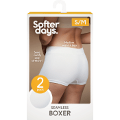 Boxer seamless S/M 2p vit Softer Days.