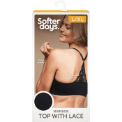 Topp seamless spets L/XL 1p svart Softer Days.