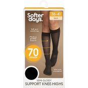 Knästrumpa Support 70den 37-40 1p svart Softer Days.