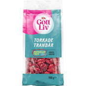 Tranbär Torkade 150g ICA Gott liv.