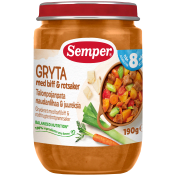 Gryta med biff & rotsaker 8m 190g Semper.