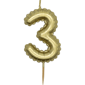 Sifferljus 3 guld Happy Party.